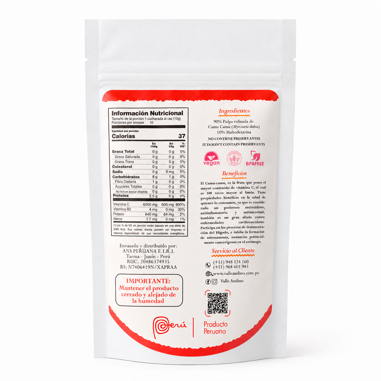 Camu camu atomized powder bag x 100g