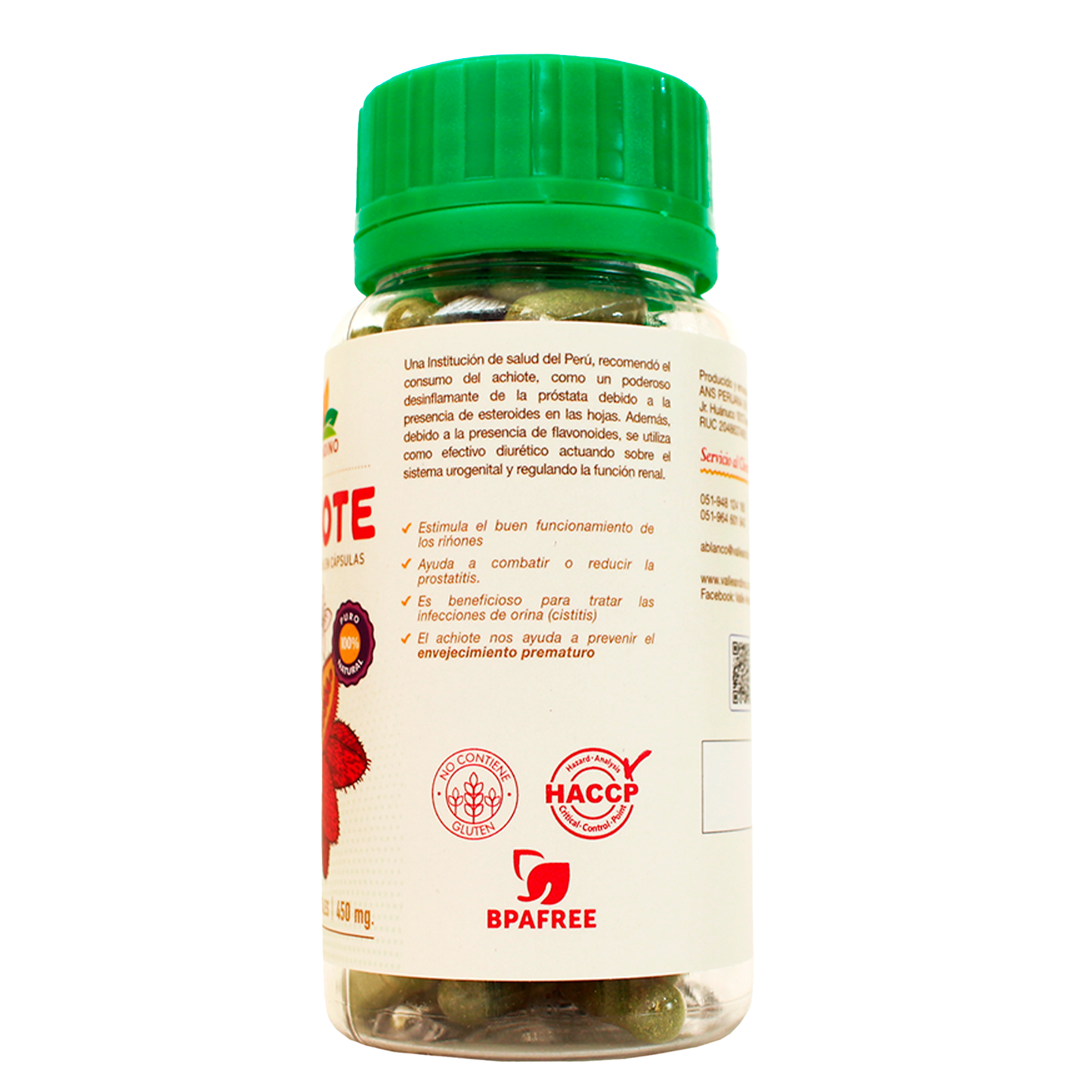 Cápsula Hojas de Achiote en cápsulas x 100 und