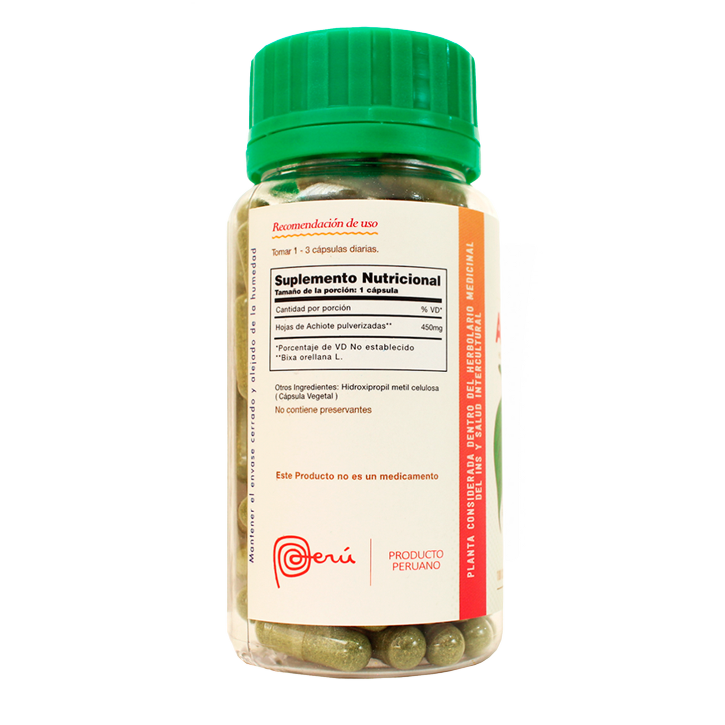 Cápsula Hojas de Achiote en cápsulas x 100 und