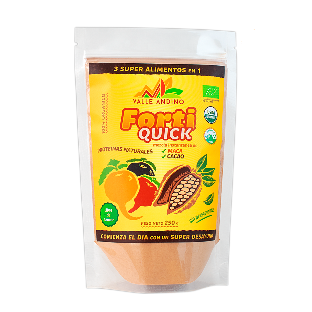 FortiQuick Maca y Cacao orgánico bolsa de 250g