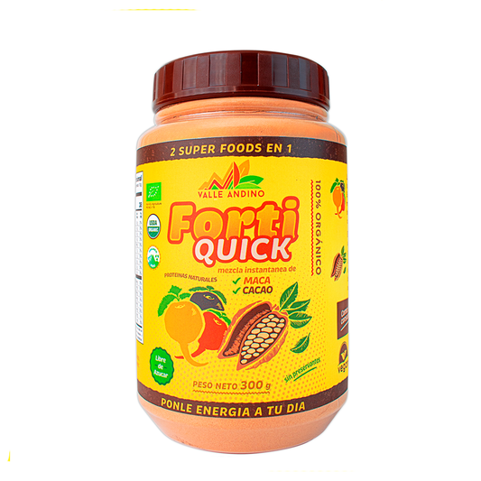 FortiQuick Maca y Cacao orgánico pote de 300g