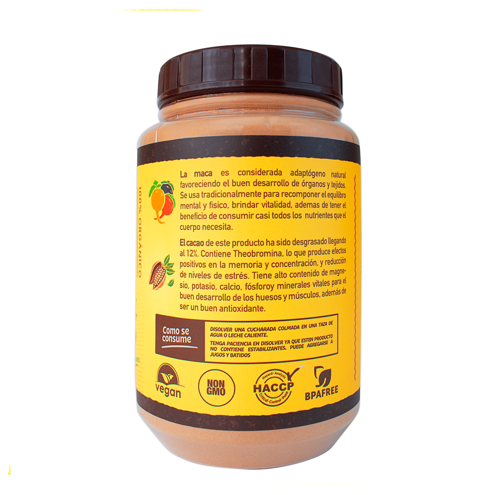 FortiQuick Maca y Cacao orgánico pote de 300g