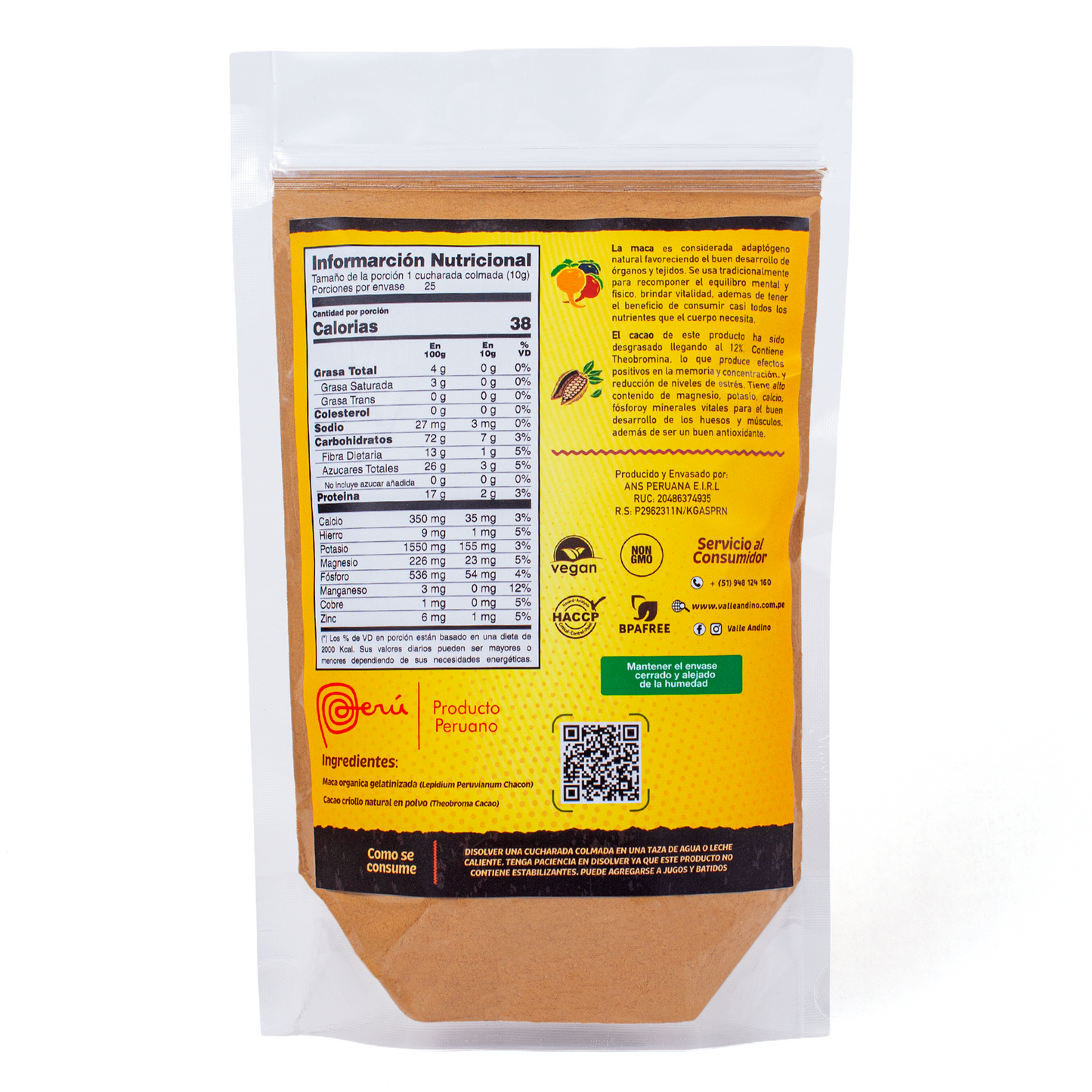 FortiQuick Maca and Organic Cocoa 250g bag