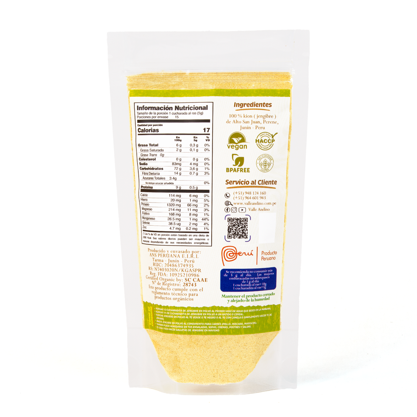 Organic ginger powder x 70g