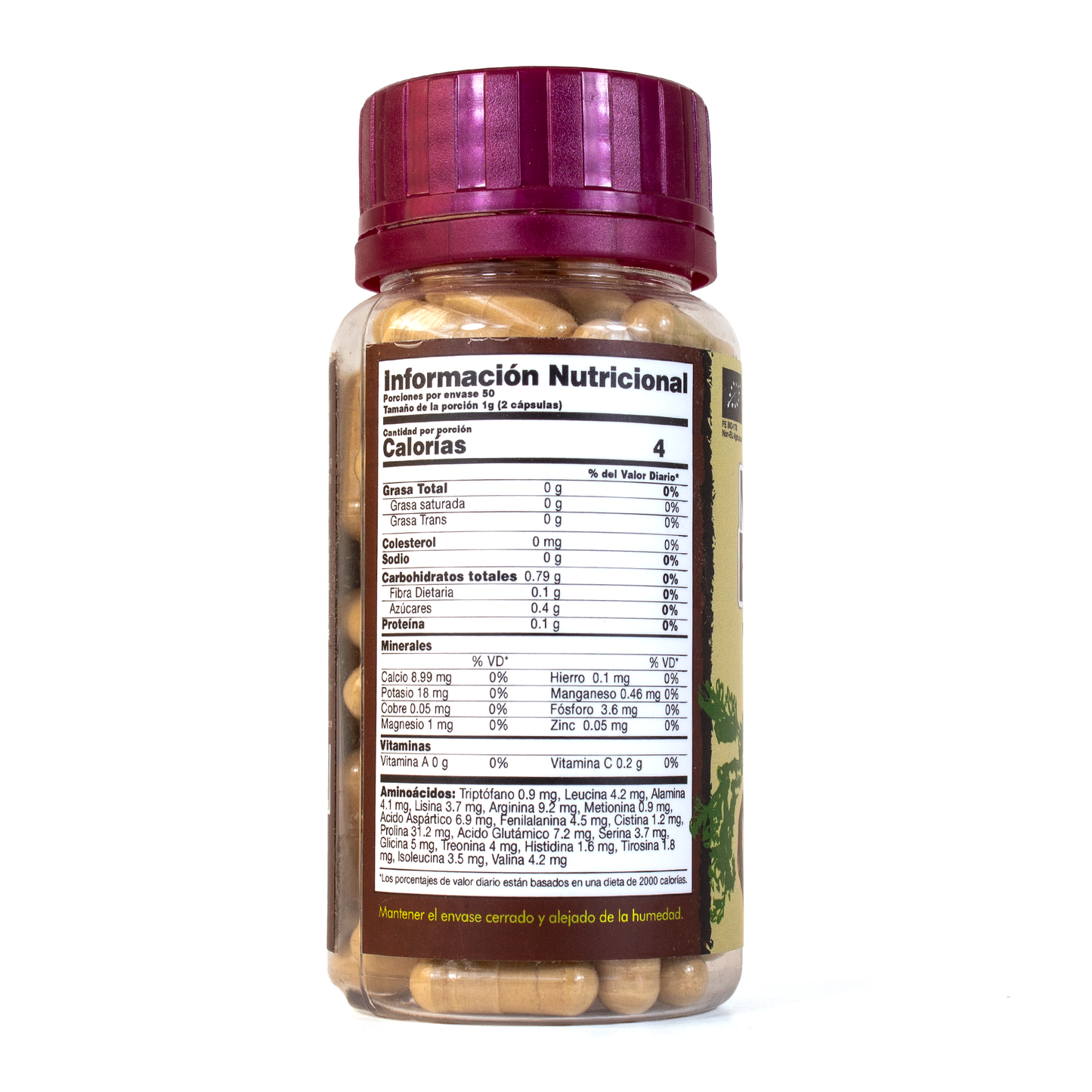 Maca Roja orgánica en cápsulas vegetales x 100und