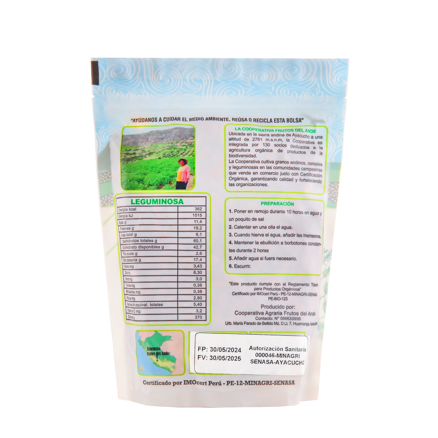 Frejol Rojo Orgánico, Bolsa x 500 g