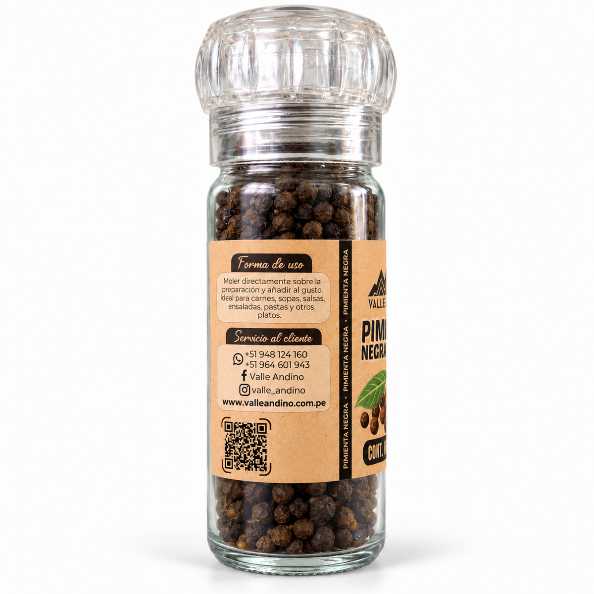 Pimienta Negra Entera en Frasco x 60 g