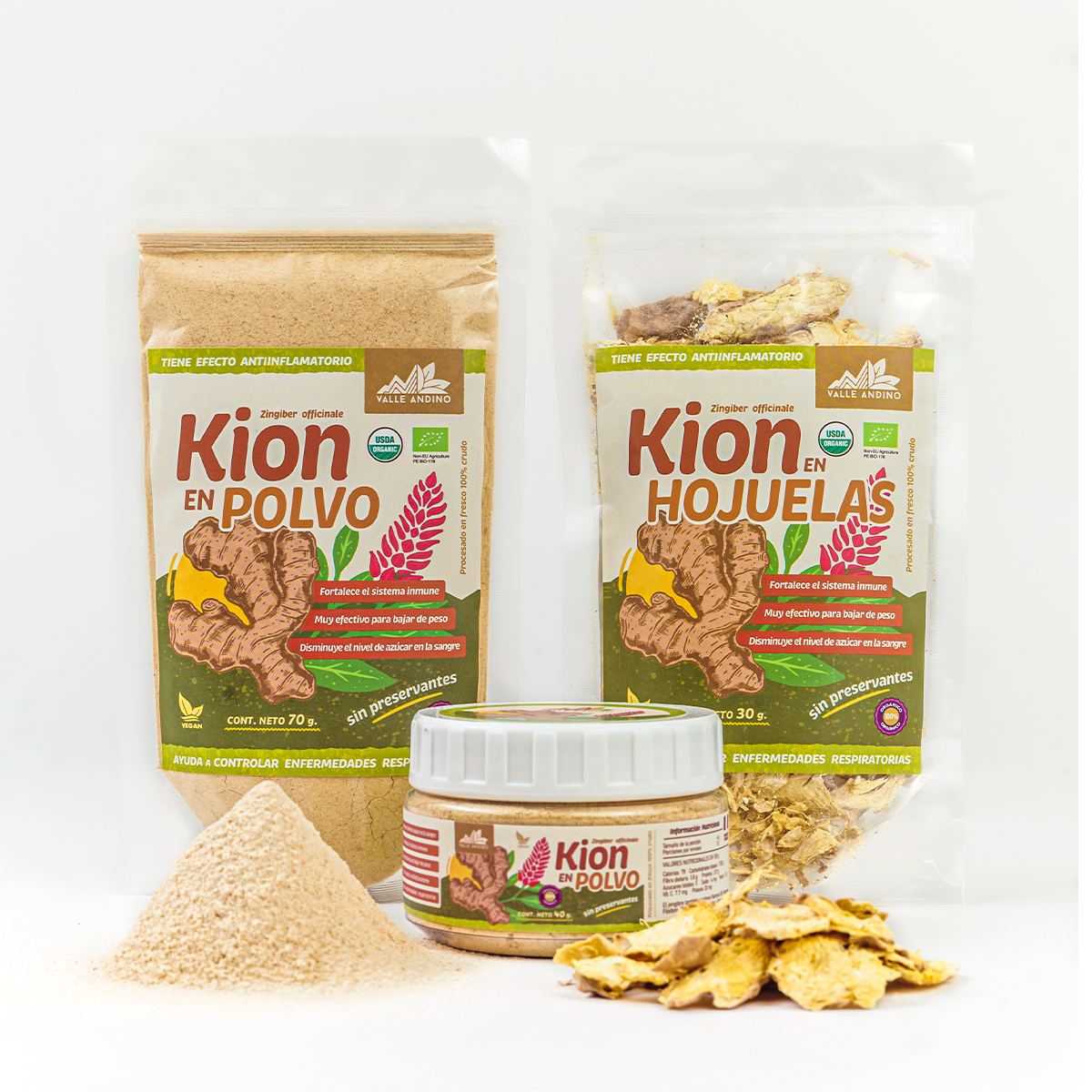 Organic kion (ginger) powder in pot x 40 g