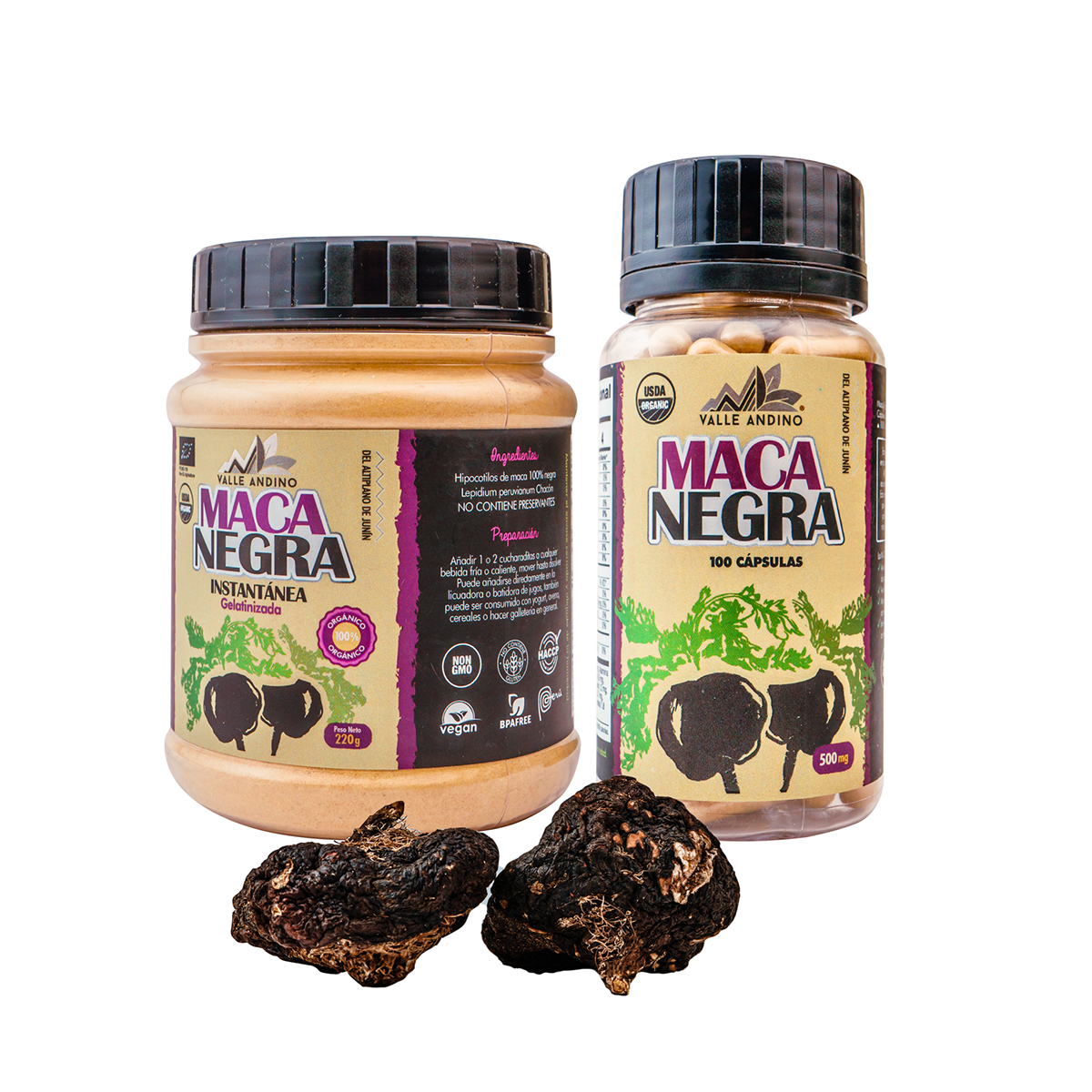 Maca Negra orgánica instantanea en polvo x 220g