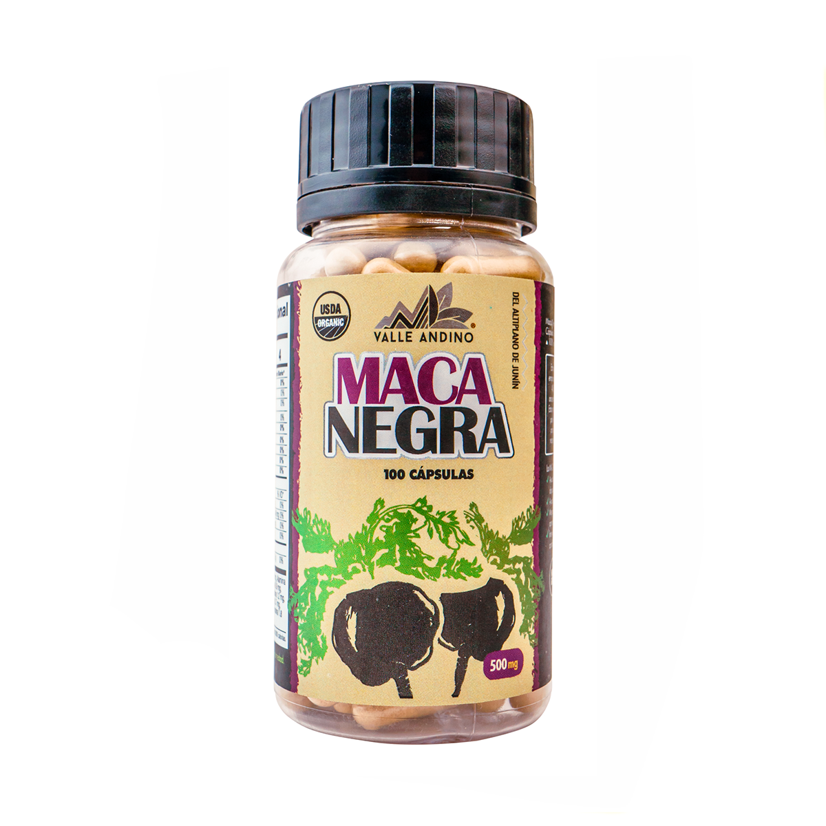 Maca Negra orgánica en cápsulas naturales x 100und