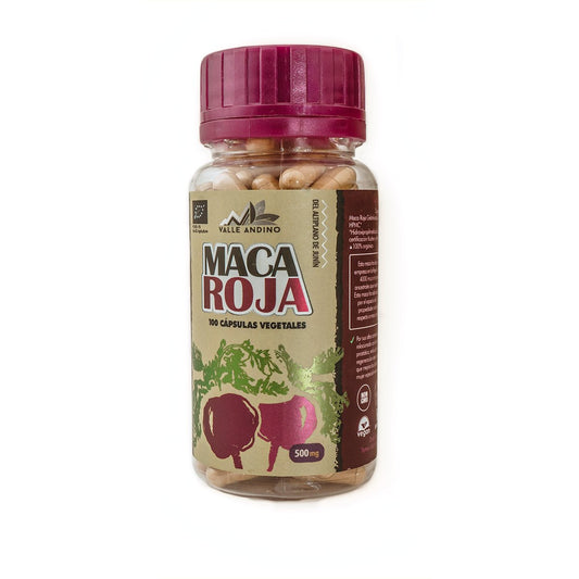 Maca Roja orgánica en cápsulas vegetales x 100und