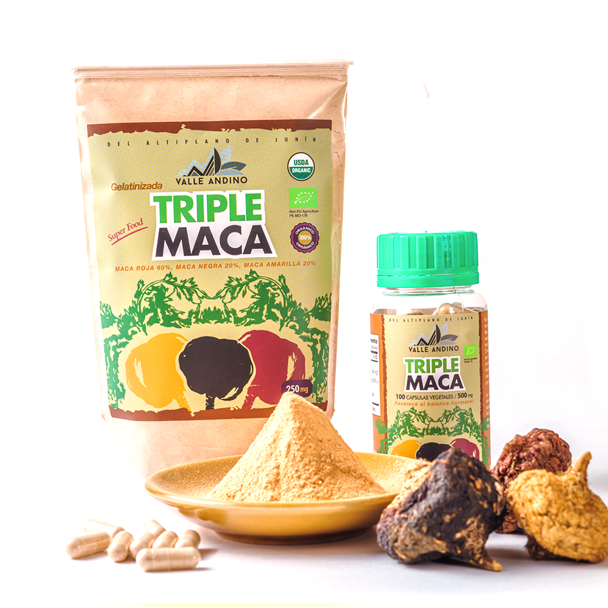 Triple Organic Maca in capsules x 100 units