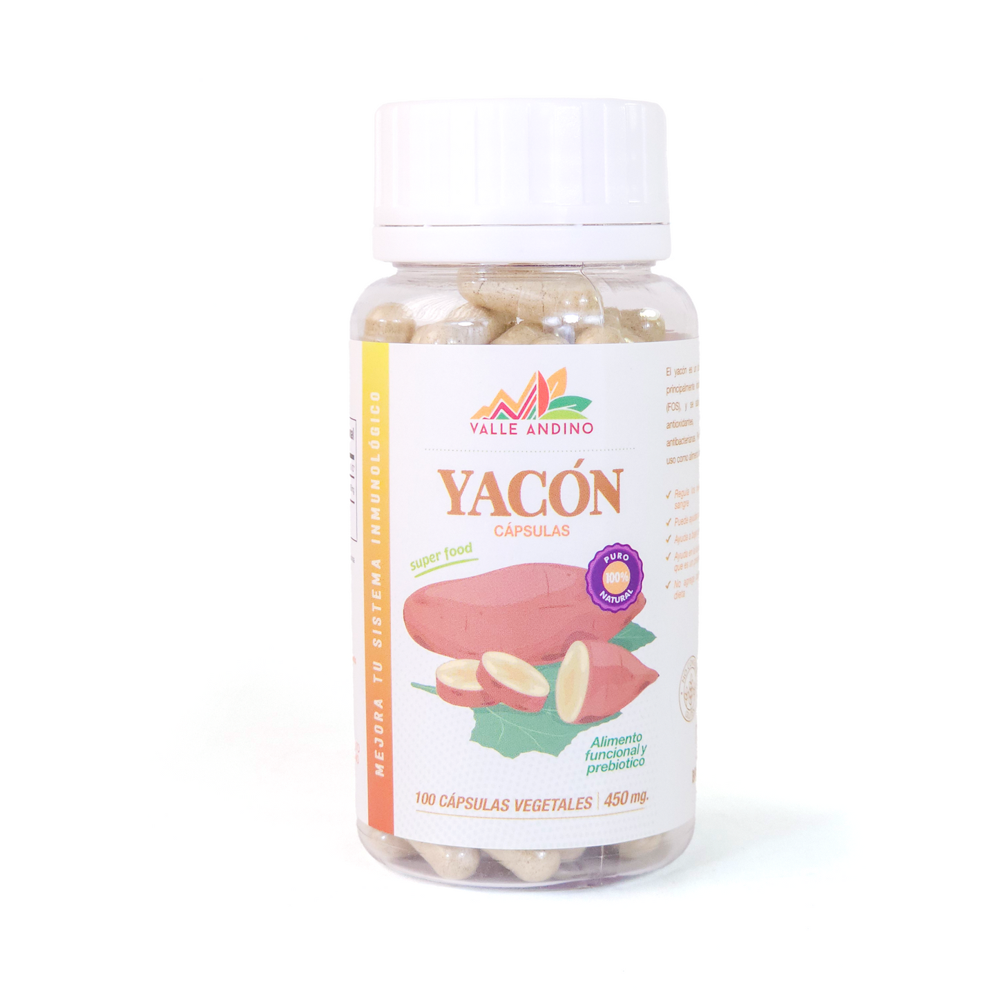 Yacon in vegetable capsules x 100 units