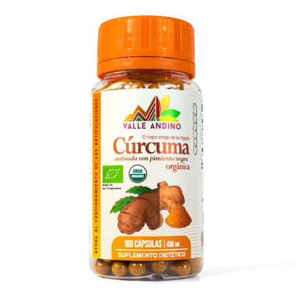 Organic activated turmeric in vegetable capsule