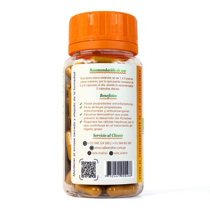 Organic activated turmeric in vegetable capsule