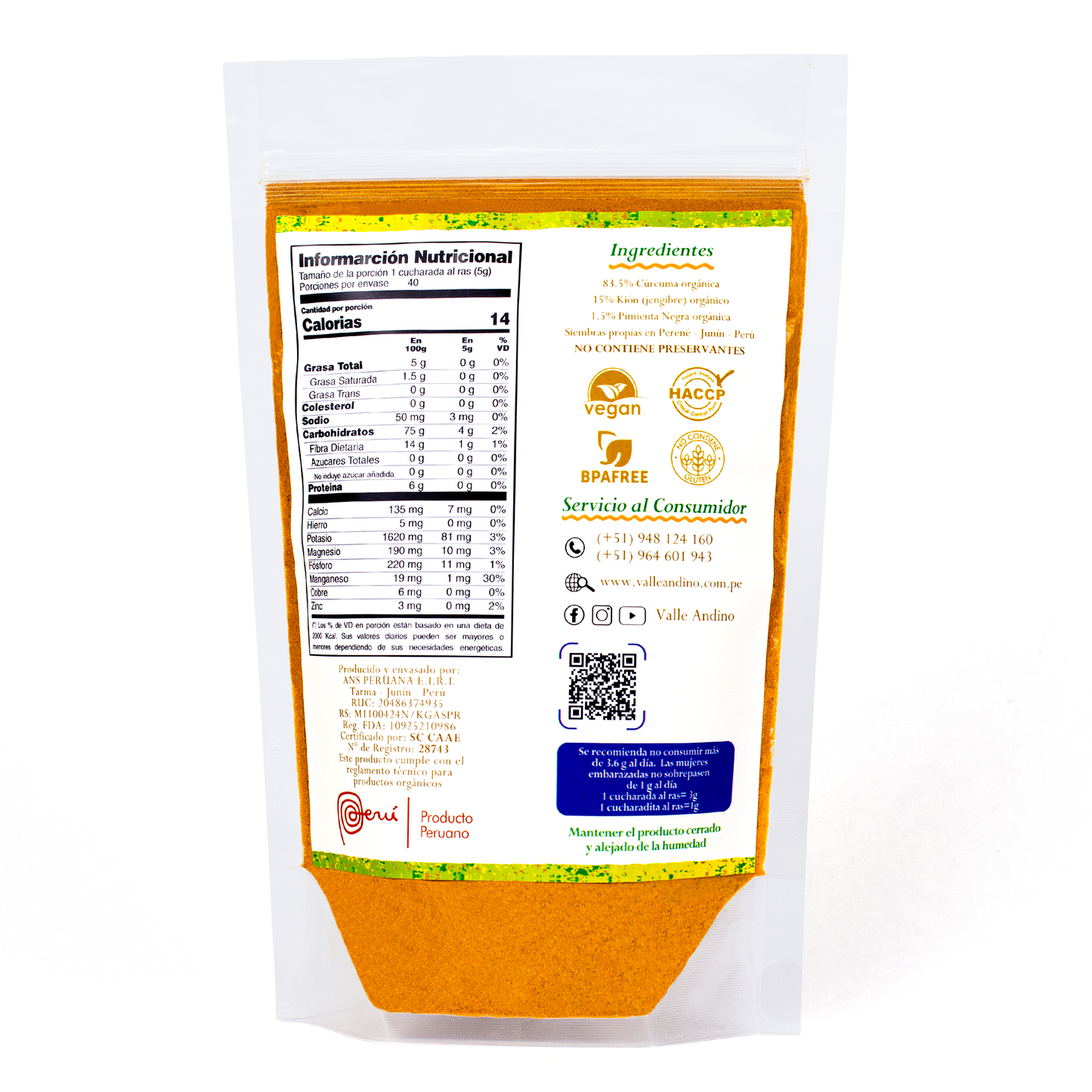 Cúrcuma + Jengibre + Pimienta Negra 200 g