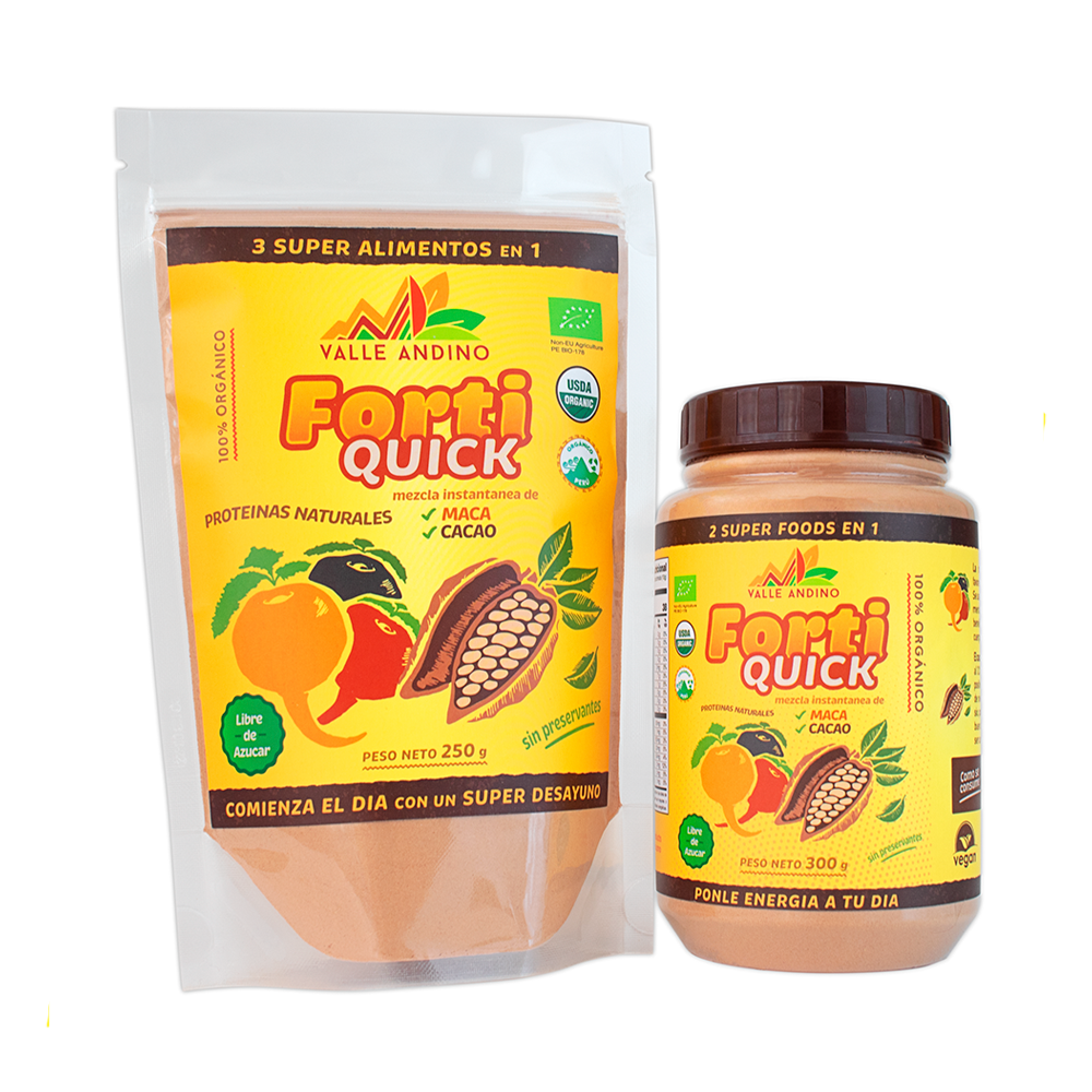 FortiQuick Maca y Cacao orgánico bolsa de 250g