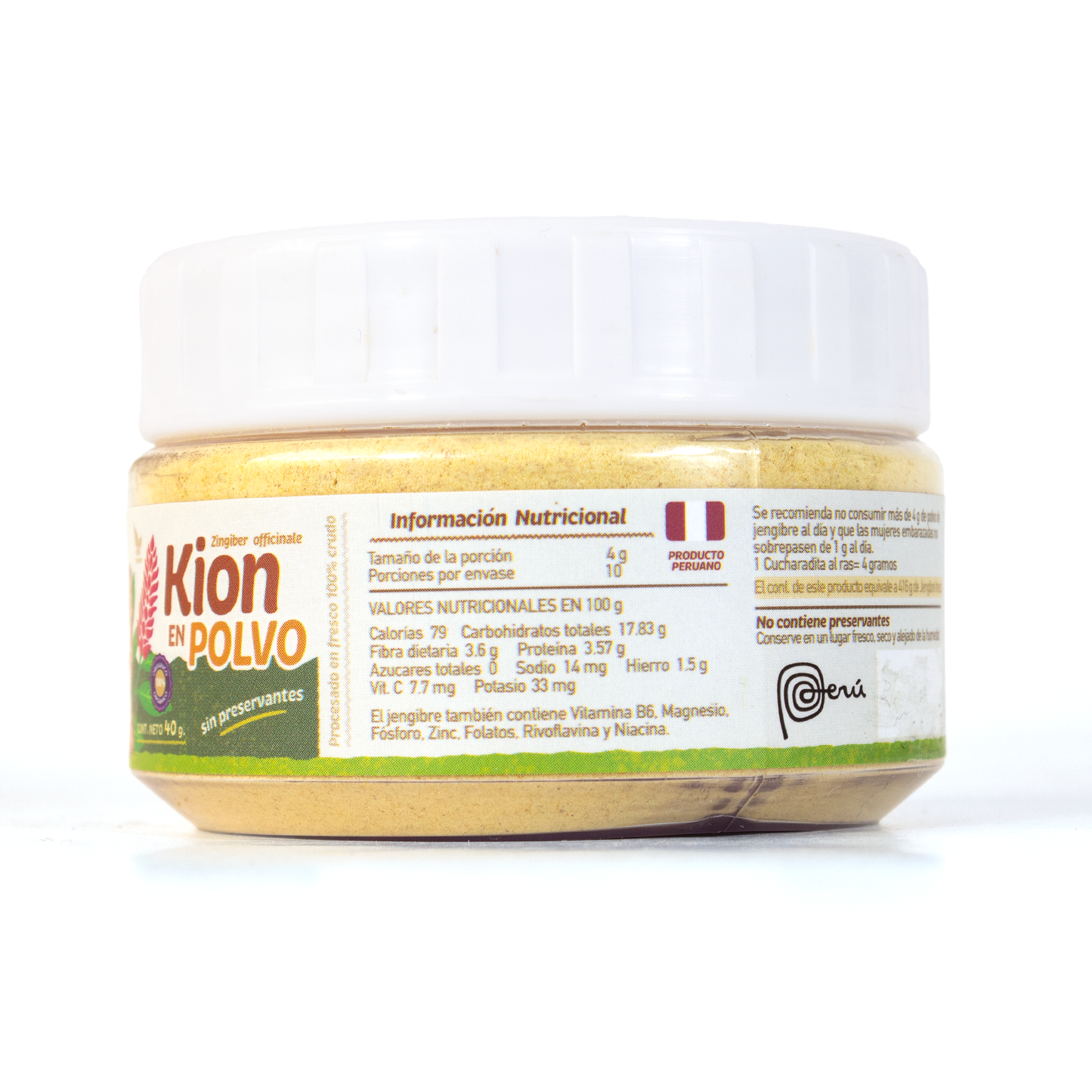 Kión (jengibre) orgánico en polvo en pote x 40 g