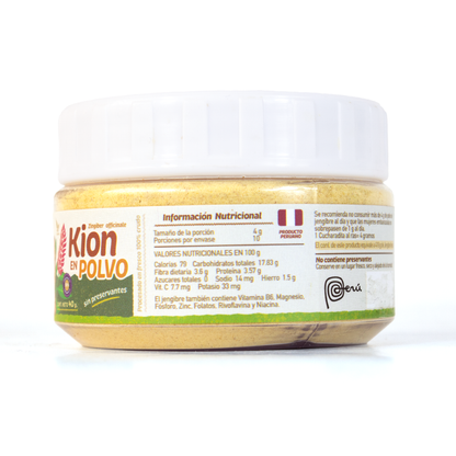Kión (jengibre) orgánico en polvo en pote x 40 g