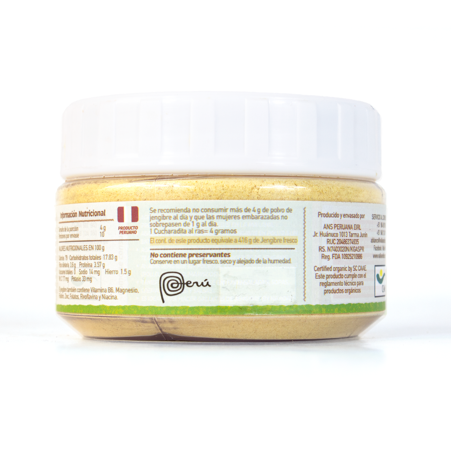 Kión (jengibre) orgánico en polvo en pote x 40 g