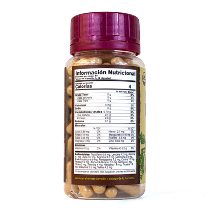 Maca Roja orgánica en cápsulas naturales x 100und