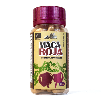 Maca Roja orgánica en cápsulas vegetales x 100und