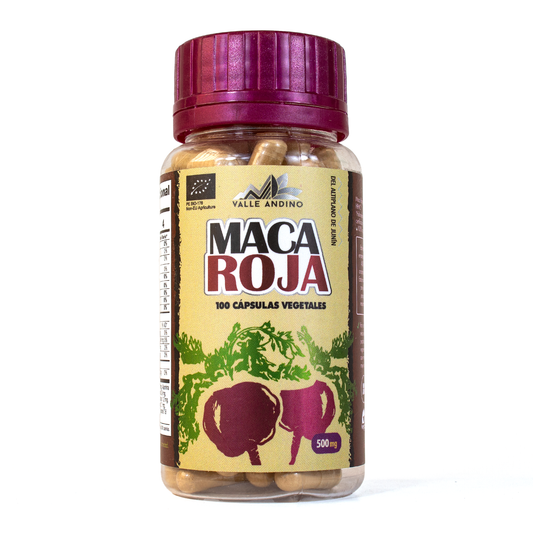 Maca Roja orgánica en cápsulas vegetales x 100und