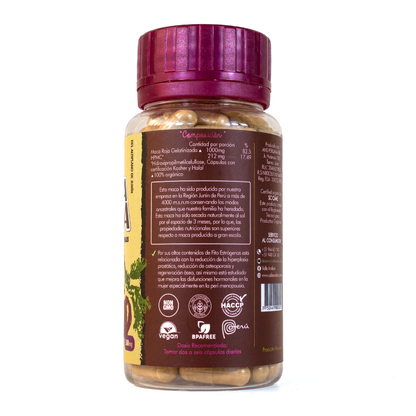 Maca Roja orgánica en cápsulas vegetales x 100und