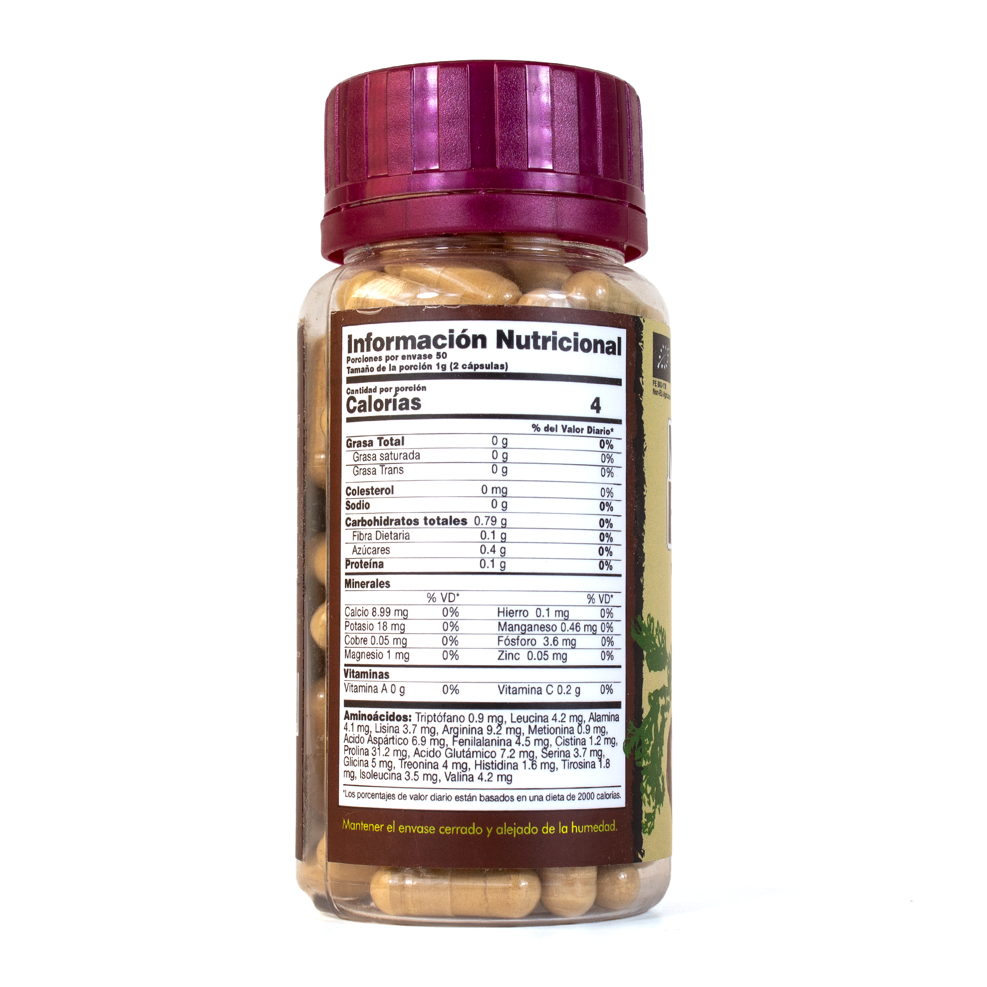 Maca Roja orgánica en cápsulas vegetales x 100und