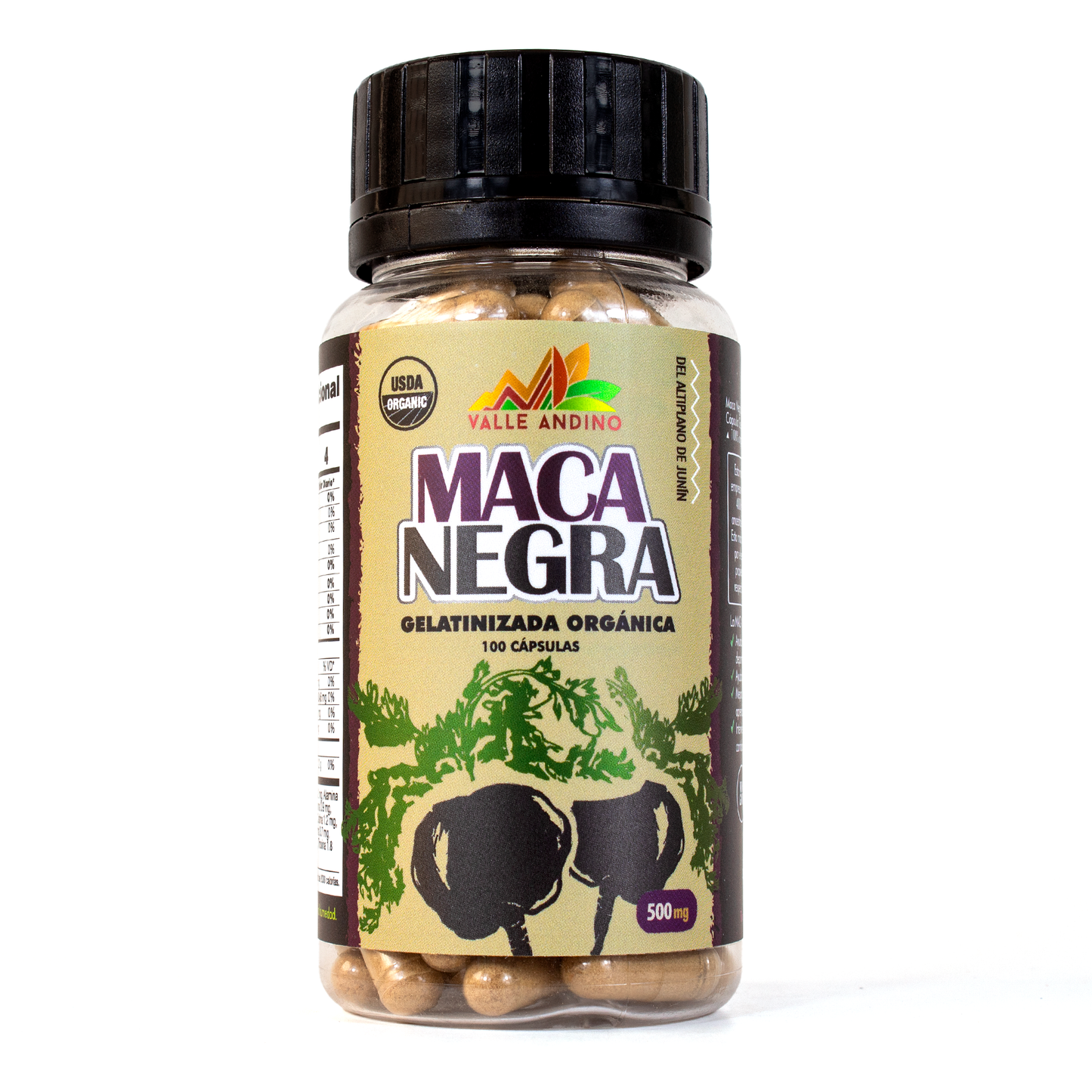 Maca Negra orgánica en cápsulas naturales x 100und