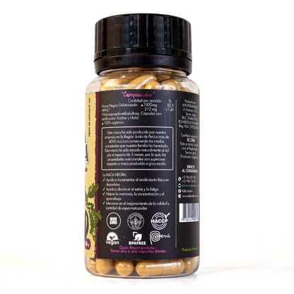 Maca Negra orgánica en cápsulas vegetales x 100und
