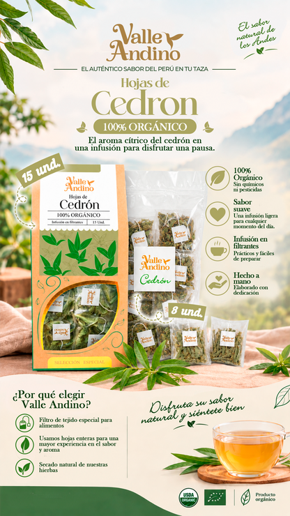 Filtrante de Cedrón orgánico