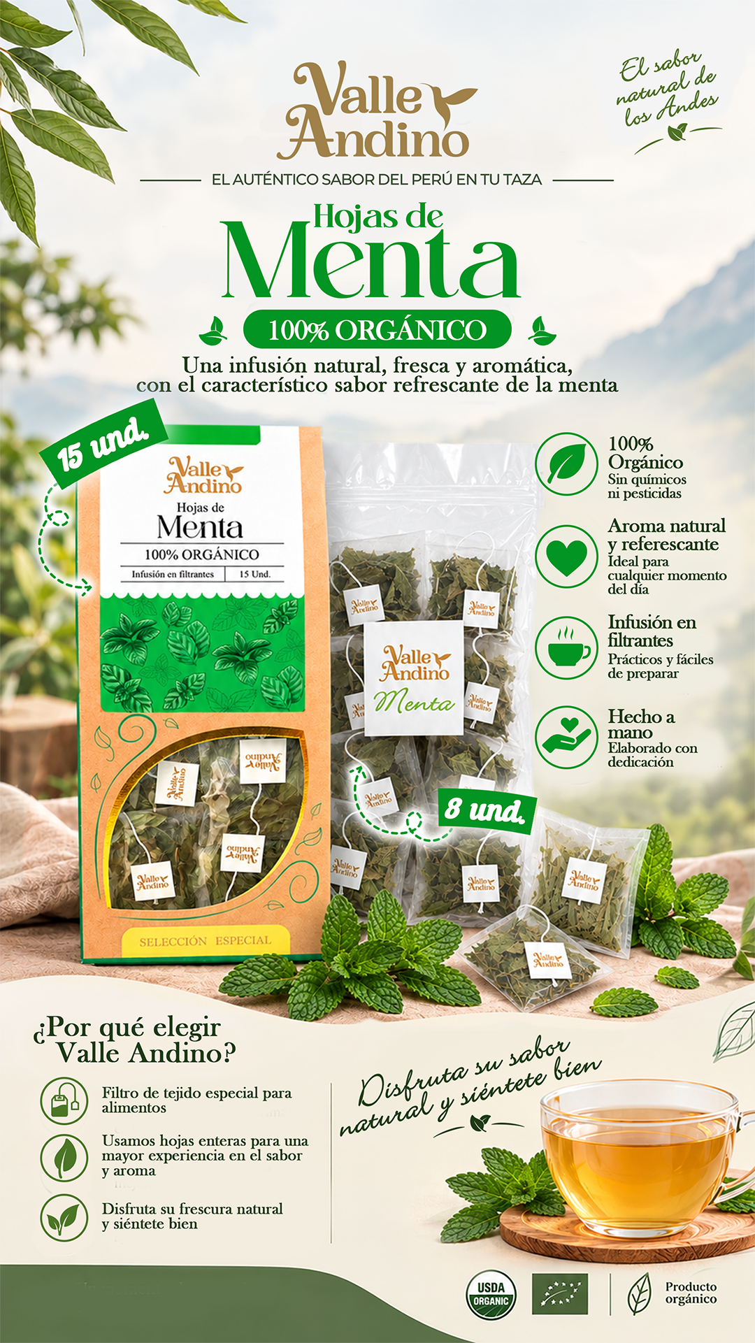 Filtrante de Menta orgánica