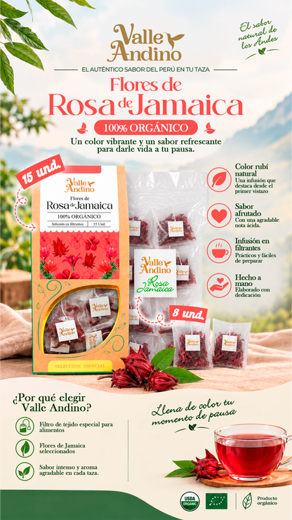 Filtrante de Rosa de Jamaica orgánico