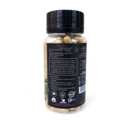 Organic Black Maca in vegetable capsules x 100 units