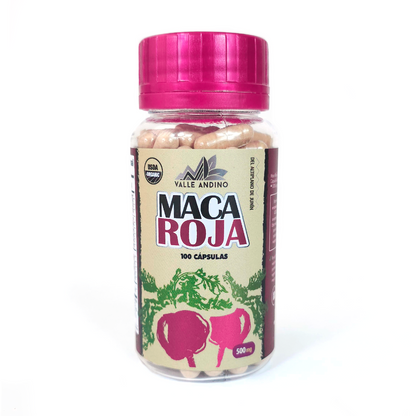 Organic Red Maca in natural capsules x 100 units