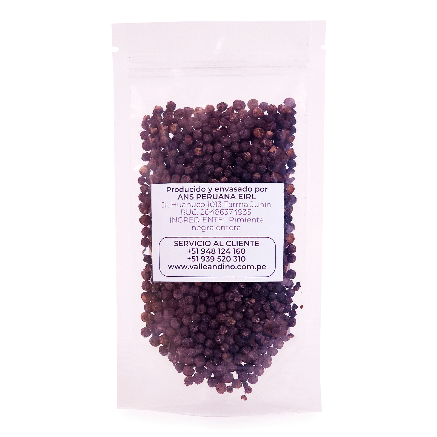 Pimienta negra orgánica entera
