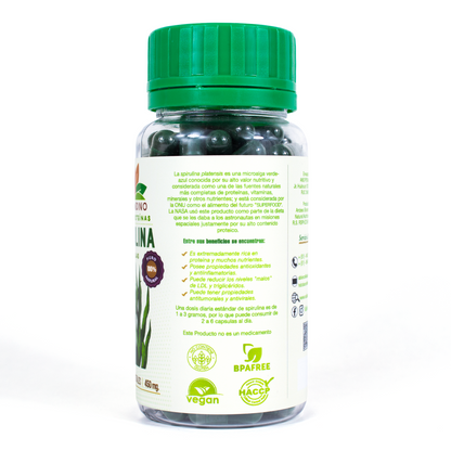Natural Spirulina in capsules x 100 units